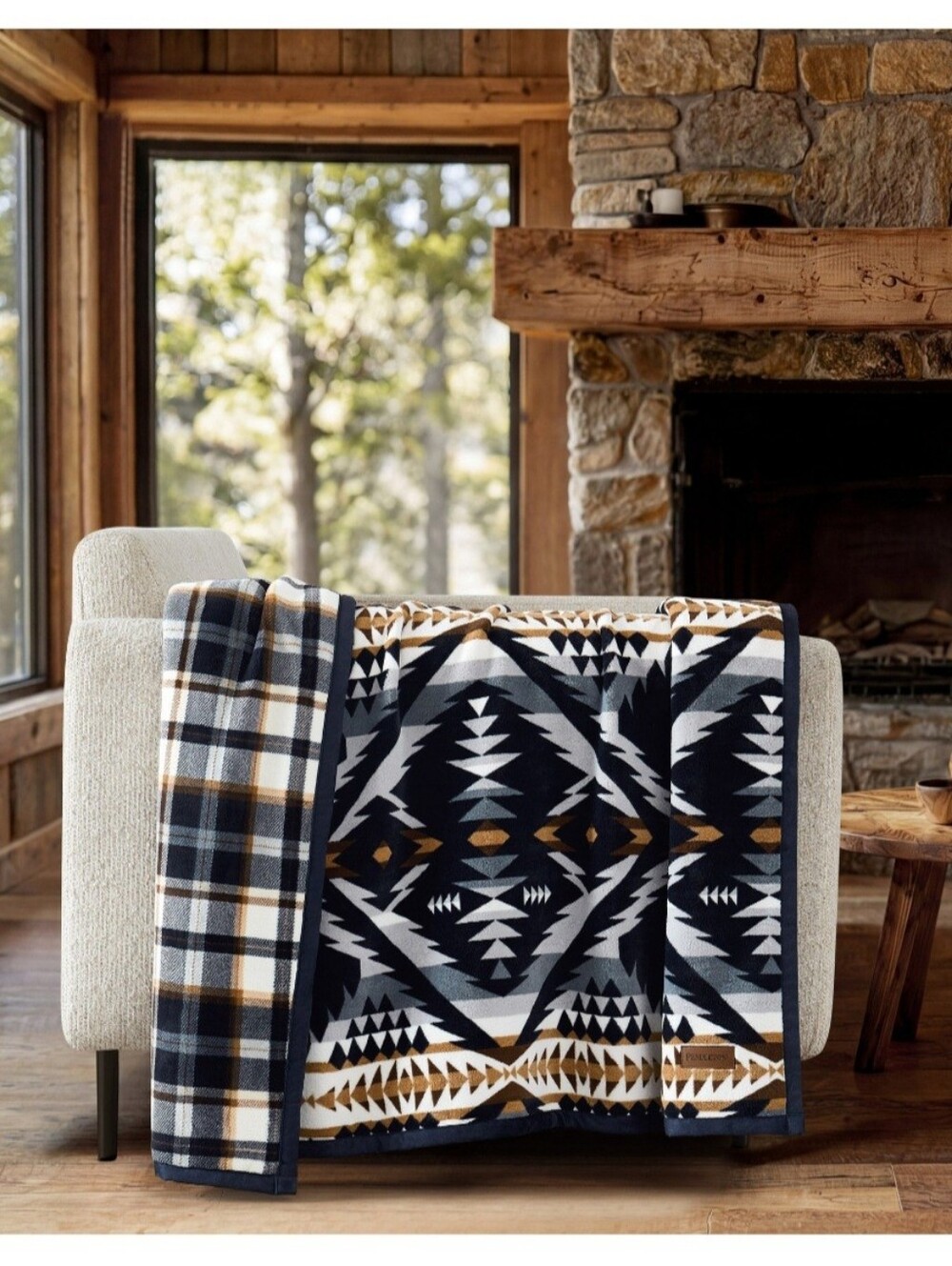 Pendleton Reversible Plush Throw Opal Vista 50"x70"